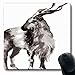 Produktbild Luancrop Mauspads für Computer Altes Schaf Markhor Ziege Orientalische Tuschemalerei Pinselstrichgeweih Asien Asiatisches astrologisches Design rutschfeste, längliche Gaming-Mausunterlage