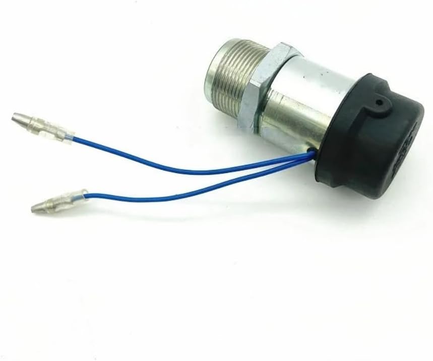 Fuel Stop Flameout Solenoid Valve, Compatible with YANMAR S3L2-E2 S4L S4L2 L2E K4N EC 303 304 305 306 308C, MM409-67001 30A87-00060, Standard Replacement Excavator Machinery Parts