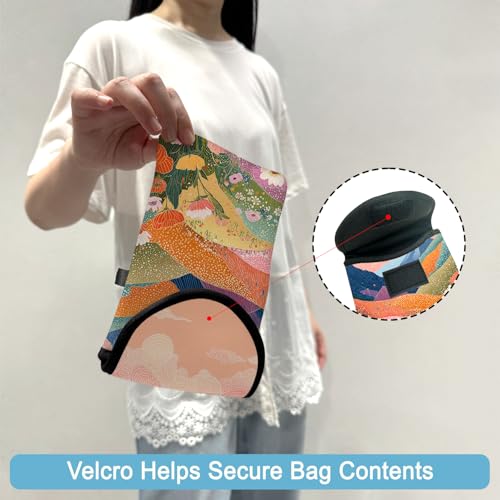 Image of Neoprene Cell Phone Sleeve Pouch Case Bag with Crossbody Strap Neck Lanyard for Women 7.5 X 4.3 in Colorful Mountains
