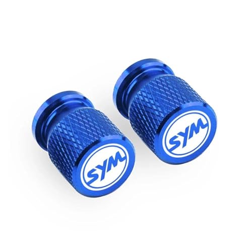 Bouchons de pneu moto SYM Joymax étanches en aluminium anodisé bleu anti-fuite