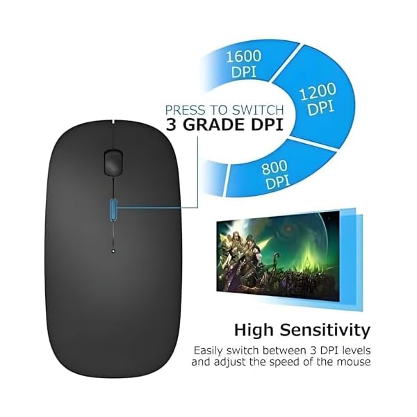 ZERU Bluetooth Mouse,Rechargeable Wireless Mouse for MacBook Pro/MacBook Air,Bluetooth Wireless Mouse for Laptop/PC/Mac/iPad pro/Computer - Image 6