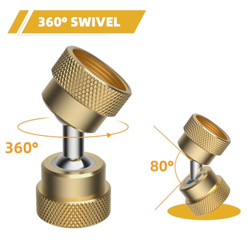 Image of 2 Pack Swivel Metal Garden Hose Adapter, 3 /4 inch Hose-Protect with 4 Adapters