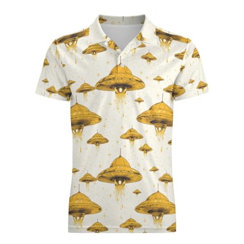 Yellow UFO Boys' Classic Polo Shirts Short Sleeve Moisture-Wicking Golf & Tennis Shirts for Youth Teens 3-16 Years4