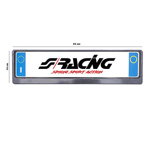 Soporte de matrícula trasero con efecto carbono de Simoni Racing para coche universal 5