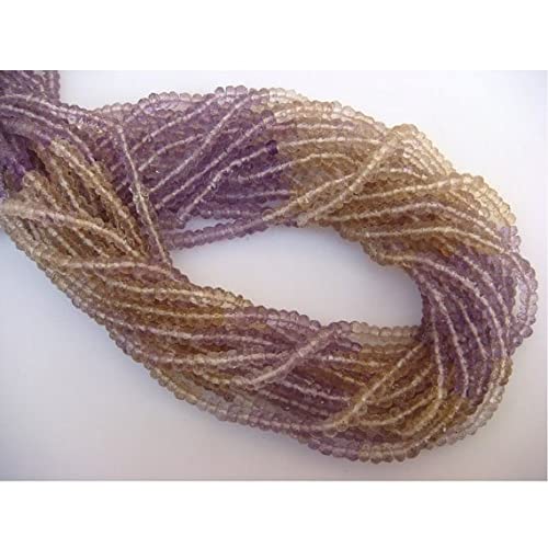 Perles amétrine naturelle 4mm LKBEADS en rondelles pour création bijoux