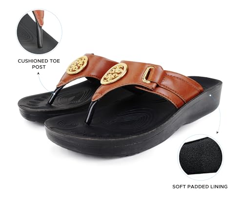 Image of AEROTHOTIC Arch Support Flip Flops for Women Comfortable Stylish Straps with Non Slip Footbed Fashion Dressy Sandals Outdoor Travel Vacation Essentials