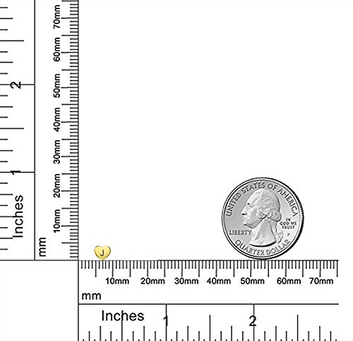 Personalized Initial Letter J Tiny Minimalist Real 14K Gold Helix Cartilage Ear Lobe Piercing Daith Solid Heart 1 Piece Stud Earring For Women Teen Screw Back Custom Engraved #TOP3