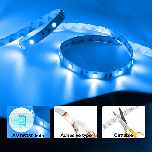 Image of DAYBETTER (2rd Gen) SMD 5050 Remote Control Led Strip Lights 50ft Color Changing with 44Keys Remote Controller and 12V Power Supply for Bedroom