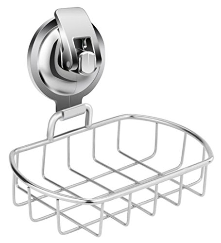 iRomic Suction Cup Soap Dish Sponge Holder Hook Tray Case Box Hanger Caddy Organizer for Bathroom Shower Sink
