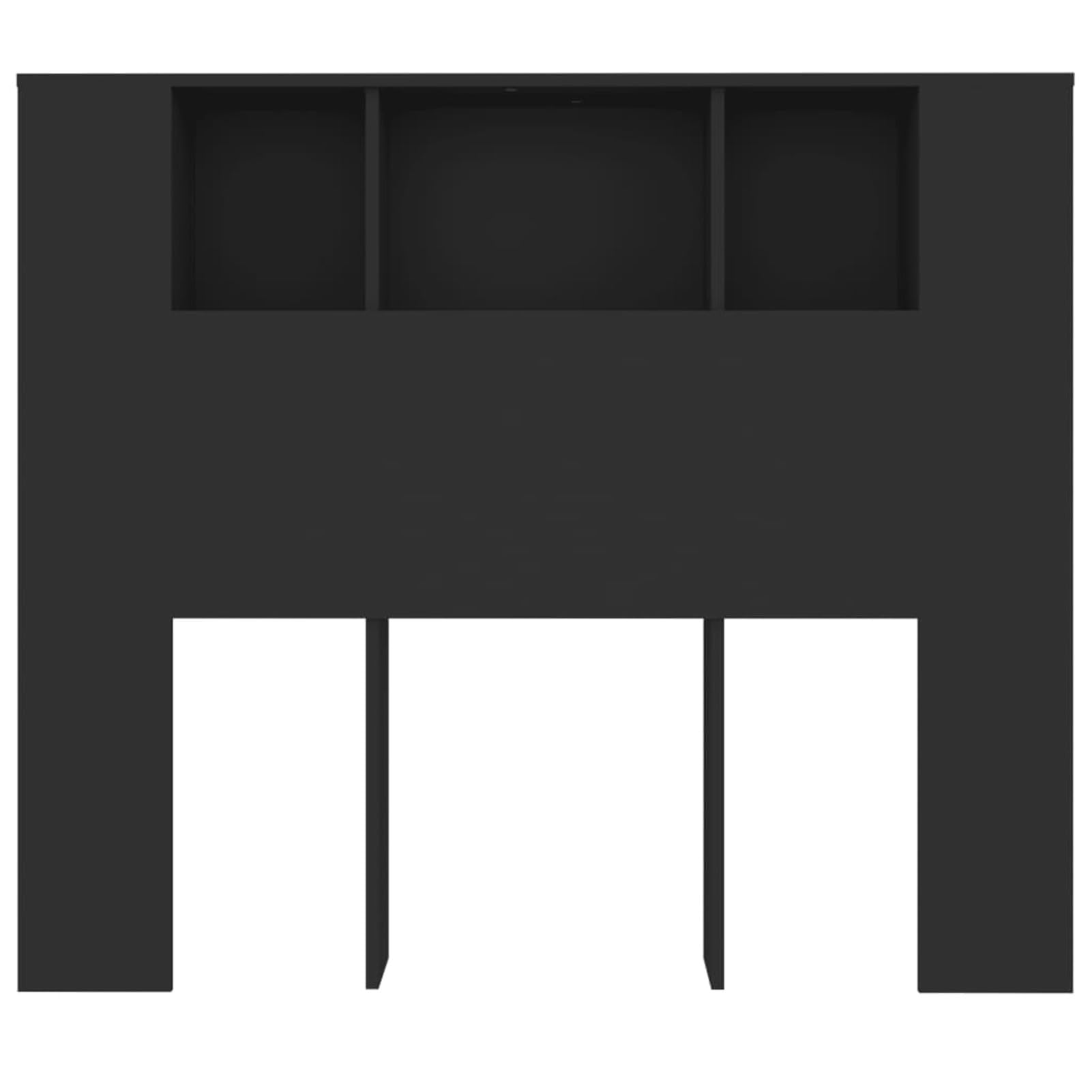Armoire de tête de lit Noir 120x18,5x104,5 cm Tete De Lit Rotin,Tête De Lit avec Rangement,Tete De Lit avec Chevet