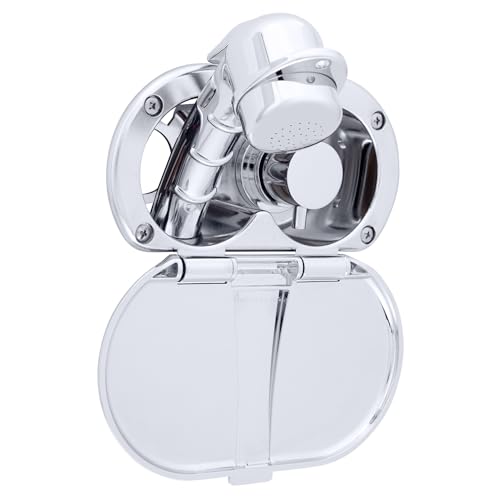 Ambassador Marine Aidack- Transom Shower (Hot/Cold Mixer), Chrome Cup & Lid, Small Chrome Sprayer, 10' White Rubber Hose, Chrome Aidack Handle - 136-1707-CW-W