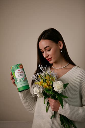 Loose Leafs Assorted Tea By Lovare Made In Ukraine - Black And Green, Floral, Passion Fruit, Huchlebbery Herbal Set With Flowers - Gift Box For Blooming Tea Lovers Men & Women - 80 G (Bahamian Soursop) #TOP7