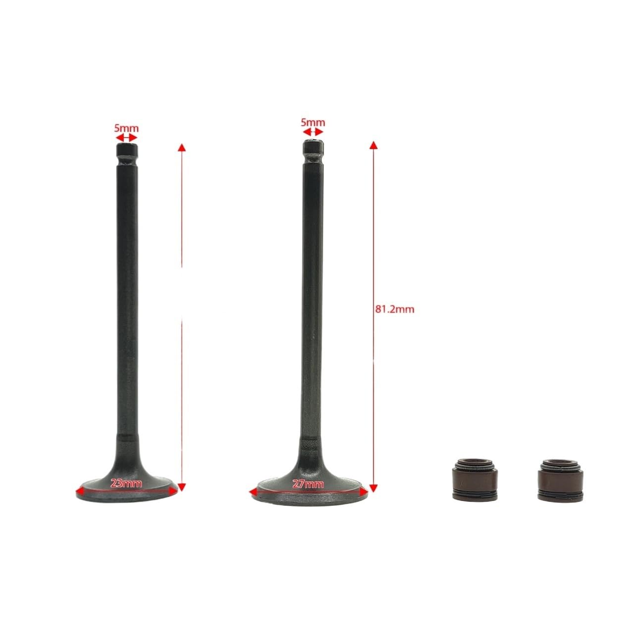Motore Valvola di Aspirazione Scarico Stelo Della Valvola Paraolio Compatibile Con HJ125T-9C 125CC HJ125T-10A 125CC HJ125T-11 125CC HJ125T-16 125CC HJ 125 125CC