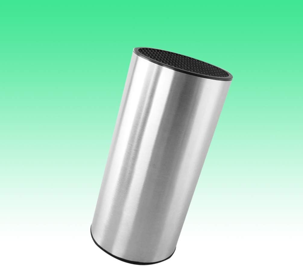 Hemoton Stainless Steel Knife Holder Universal Block Kitchen Tool Organizer Countertop Space Saving Multifunctional Utensil Stand for Home Cooking