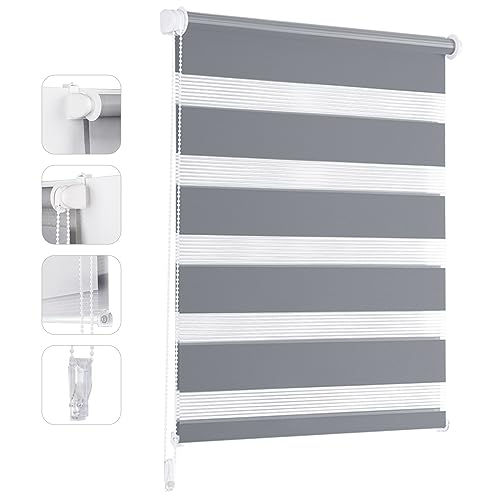 Sekey Tenda a Rullo Doppia 80x100cm Grigio