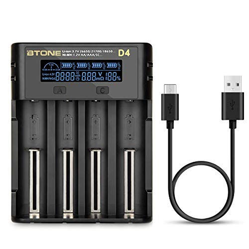 LCD Display Universal battery charger,Rechargeable USB Intelligent Charger for Ni-MH Ni-Cd AA AAA C Li-ion LiFePO4 TR IMR 18650 26650 14500 16340 18500 10440 18350 17670 RCR123a Rechargeable Batteries