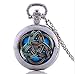 Produktbild Fashion Retro Blau Triquetra Taschenuhr Halskette Damen Herren Quarz Taschenuhr Lange Halskette Vintage Männlich Uhr Schmuck