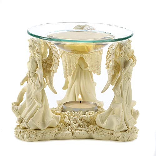 Gifts & Decor Zingz & Thingz Trio Figurine Base Resin Oil Warmer, Angelic Trio, 5.75x5.125x4.625