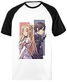 Asuna Camiseta Unisex De Béisbol Camisa De Manga Corta Blanca Y Negra