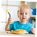 BRIGHTFUFU 1 Set Training Tableware Non Slip Handle Learning Fork and Spoon Utensils for Design Bendable Lemon Yellow