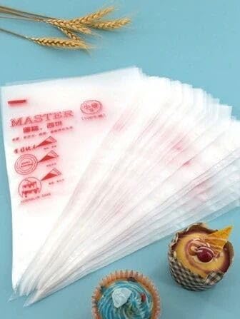 APOLLINE INDIA® Primium Disposable Icing Piping Cone for Decorating Cream Cake Pastry Cupcake Reusable - Transparent (Pack of 100) (Small) 2