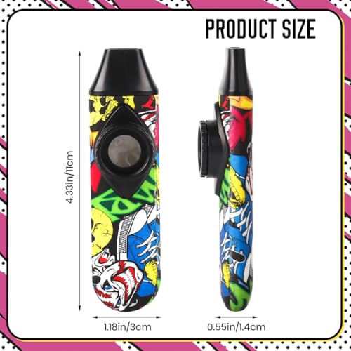 Image of HASTHIP Kazoo Musical Instruments for Kids and Adults Graffiti Style Kazoo Musical Instrument, Fashion Tunable Kazoos Instrument with 5Pcs Membrane, Lanyard, Playing Instructions, Storage Case
