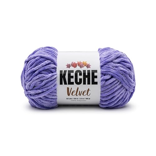 Image of Keche Velvet Yarn for Crocheting, Soft Chenille Bulky Baby Blanket Amigurumi Yarn 100 gr (132 yds) - Lavender