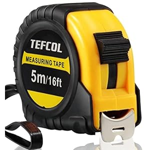 TEFCOL Retractable Tape Measure 5m 16Ft, Heavy Duty Nylon Coated Measuring Tape, Imperial and Metric Measurement with…