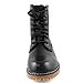 Laforst Womens Slip Resistant Classic Lace Up Boots Black Tumbled Leather Rubber Sole 8.5