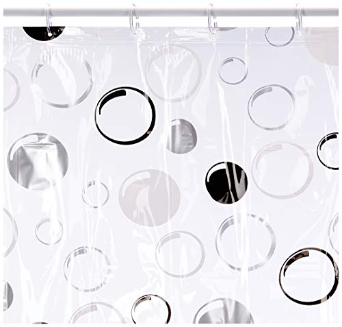 Spirella Lifestyle Plastic Curtain - Ball, Silver/Black, 1117615, White, Standard, Estandar - Image 2