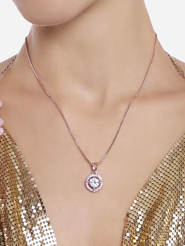 CZ Embellished Pendant & Chain - Women