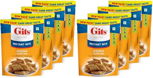 Image of Gits Instant Dhoka Snack Mix, Makes 24 Pieces, Pure Veg, Indian Snack Mix, 800g (Pack of 8, 200g Each)