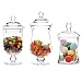 MyGift Set of 3 Small Clear Glass Storage & Display Canisters/Wedding Buffet & Apothecary Jars