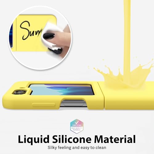 Image of MIDOS Back Cover Compatible with Samsung Z Flip 5 Silicone Case Full Protection Shock Proof Case for Samsung Galaxy Z Flip 5 (Yellow)