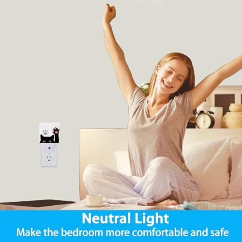 Image of Black Cat Night Light,Cute Funny Cat Night Lights Plug into Wall for Boys Girls, Led Lamp for Stairway /Hallway /Bedroom 0.5W Nightlight Sleep Friendly