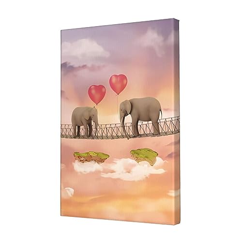 Toile murale déco salon moderne impression éléphant nature sans cadre 30x45cm