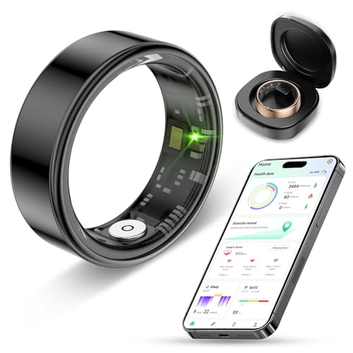 Smart Ring Health Tracker for Men Women with Charging case - IP68...