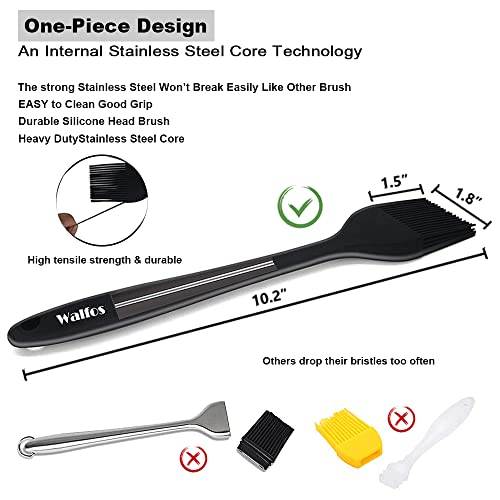 Walfos Silicone Basting Pastry Brush, Heat Resistant Pastry Brush, Perfect For Oil Butter Bbq Grill Baking Kitchen Cooking, Strong Steel Core And One-Pieces Design, Bpa Free And Dishwasher Safe (10") #TOP4