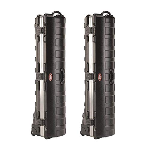 SKB Cases ATA Deluxe Standard Hard Plastic 49 In Long Interior Golf Bag Storage Travel Case with Wheels and Reliable Secure Latches, 2 Pack, Black