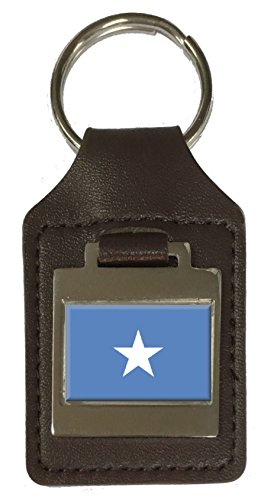 Porte-clés en cuir gravé Somalie - Accessoire de rechange pour trousseau de clés