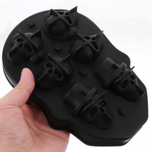 Molde para cubitos de hielo silicona con forma calavera miniatura 4