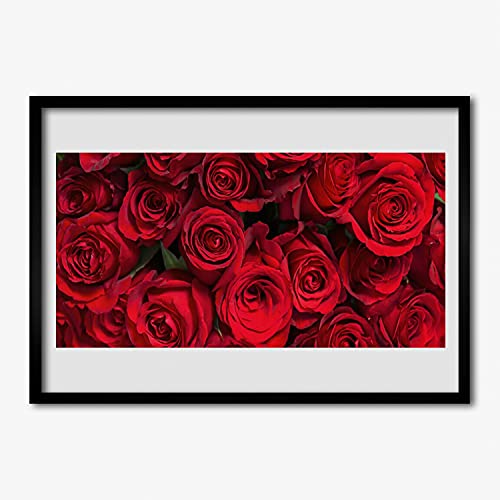 Affiche encadrée roses rouges Tulup pour sublimer la décoration murale du salon