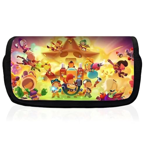 NTEVXZ Wilderness Stars Juego de Bolsas de Lápices,Wild Brawl Bolsas de Lápices de Dibujos Animados para Las Niñas,Wild Survival Bolsas de Lápices de Gran Capacidad