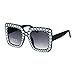 Kids Size Girls Bling Concave Engraving Iced Out Rectangular Butterfly Sunglasses Black Smoke