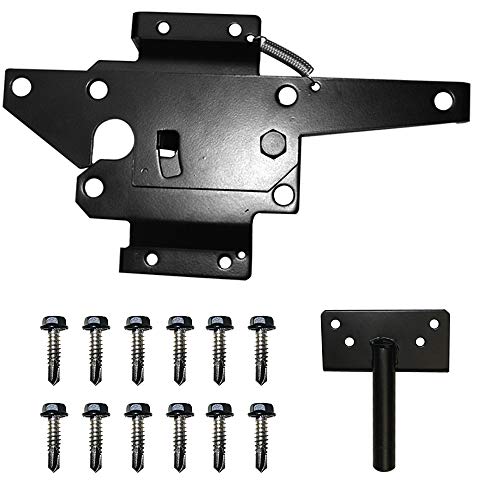 ZEKOO Stainless Steel Gate Hardware Kit, Self Closing Gate Hinges and Latch, Rust Proof, Use for Vinyl Fence Gate and Wood Fences Gate, Heavy Duty 2 Gate Latches 4 Gate Hinges (Black) by ZEKOO - Image 3