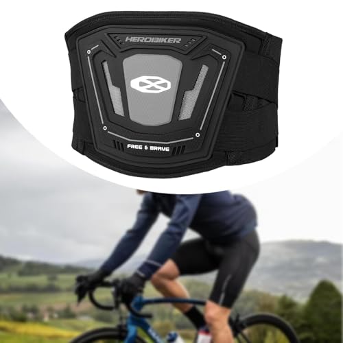 QccHieUs Motorcycle Kidney Belt Adjustable Protective Gear Waist Protection Strap Back Brace for Skiing Women Men Cycling Fitness , Gray