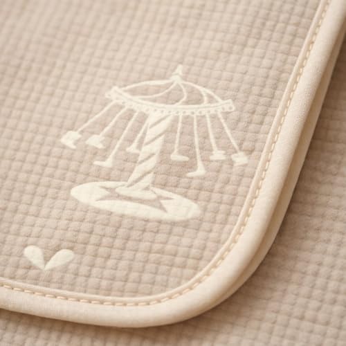 Image of 100% Cotton 6-Layer Muslin Baby Blanket | Super Soft, Breathable & All Seasons Multipurpose Blanket for Babies (Caraousel - Camel)