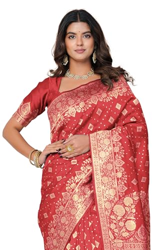 Image of MIRCHI FASHION Women Saree | Banarasi Silk Woven Design Daily Regular Use Sari with Blouse