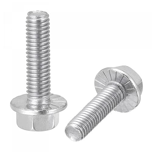Image of uxcell M5x20mm Hex Serrated Flange Bolts Screws Metric Thread 304 Stainless Steel 25pcs