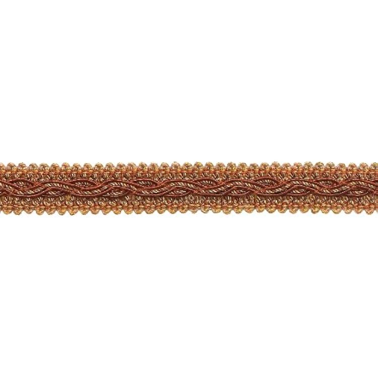DECOPRO 7/8 (2cm) Baroque Collection Scroll Gimp Braid Trim # 0078BG, Cinnamon Toast Orange #6122 (Rust, Gold) 5 Yard Value Pack (15 ft/4.5m)